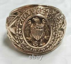 14K Yellow Gold Plated 925 Sterling Silver American Eagle Coin Men's Charm Ring