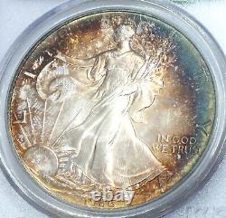 1986 American Eagle 1 oz Silver Dollar PCGS MS68 Certified Toning Toned A491