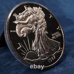 1987 1 Troy Pound 0.999 Fine Silver Proof Eagle #632- Free Shipping USA