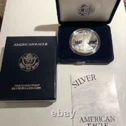 1994 American Silver Eagle Proof 1 Oz. Silver Bullion, Velvet Box & COA KEY