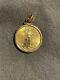 1/4 Oz. American Eagle Set In 14k Yellow Gold Plated Screw Top Coin Pendant