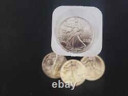 1 Tube of 20 1989 American Silver Eagle Brilliant UNC. 999 1 Troy oz Coin