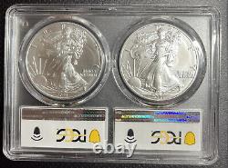 1x2021 Silver Eagle Type 1 & 2 Last And 1st Production West Point Mint PCGS MS70