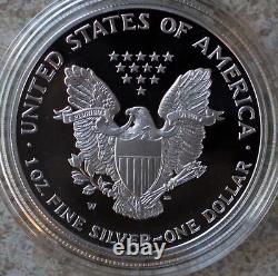 2001 W AMERICAN SILVER EAGLE PROOF DOLLAR US Mint ASE Coin with Box and COA