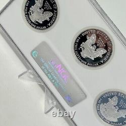 2006 $1 SILVER EAGLE 20th ANNIVERSARY SET NGC MS69 PF69 PF69 Ultra 3-COIN HOLDER