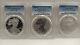 2006 20th Anniversary Silver Eagle 3-coin Set Pcgs Reverse Proof 70/dcam & Sp70
