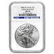 2008-w Burnished Silver American Eagle Ms-70 Ngc (er)