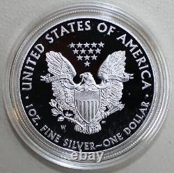 2012 W AMERICAN SILVER EAGLE PROOF DOLLAR US Mint ASE Coin with Box and COA