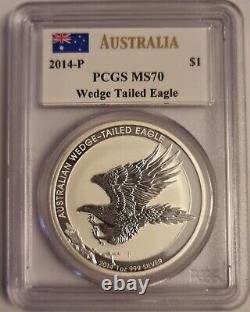 2014P Australia 1oz First Australian Wedge Tailed Eagle MS70 PCGS 1oz Silver