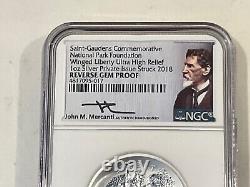 2018 Saint Gaudens Winged Liberty UHR Reverse Gem Proof NGC Mercanti Signed