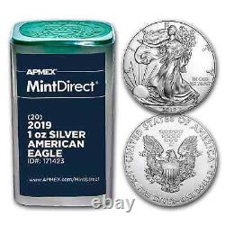 2019 1 oz Silver American Eagles (20-Coin MintDirect Tube) SKU#171423