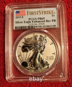 2019 s enhanced reverse proof silver American eagle (19XE) COA 03520 PCGS PR 69
