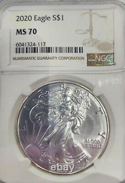 2020 American Silver Eagle $1 Coin GRADED NGC MS 70 Loc15