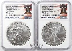 2020-(P) & 2021-(P) Silver American Eagle Type 1 Emergency Production NGC MS70