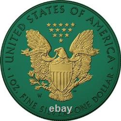 2020 Space Green/Gold 1 oz Silver Eagle $1 Coin Space Metals (VERY RARE)