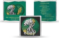 2020 Space Green/Gold 1 oz Silver Eagle $1 Coin Space Metals (VERY RARE)