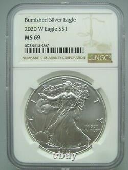 2020-W Burnished American Silver Eagle NGC MS 69