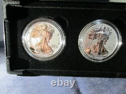 2021 American Eagle 1 Ounce Silver 99.9% Reverse Proof 2-Coin Set Designer W & S