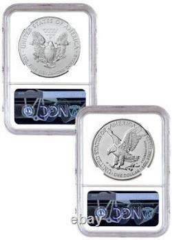 2021 American Silver Eagle T1 Last Day T2 First Production NGC MS69 2-Coin Set