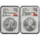 2021 Type 1 & 2 American Silver Eagle 2 Coin Set Ms70 Ngc Skuopc11