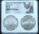 2021 Type 1 & 2 Silver American Eagle 2 Coin Set Ms70 Ngc