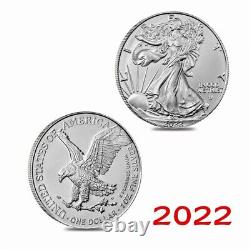 2022 1 oz American Silver Eagle Coin BU Lot of 10 Coins