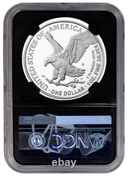 2022 S $1 Proof American Silver Eagle 1oz NGC PF70 Black Core FDOI Trolley Label