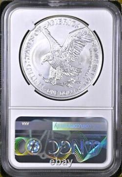 2022 w burnished silver eagle, ngc ms70 first releases, with coa, als label