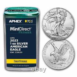 2023 1 oz Silver Eagles (20-Coin MD Premier + PCGS FS Tube)
