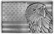 2023 Ghana Bald Eagle American Flag Bar Antiqued 2 Oz Silver Coin Bar In Box/coa