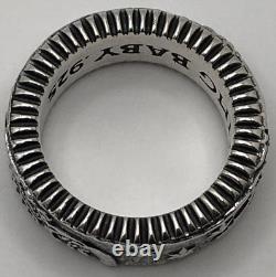 American Eagle Coin Edge Wide Band USA King Baby 925 Sterling Silver Size 10.5