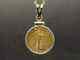 American Eagle Coin Liberty Pendant 18 Free Chain 14k Yellow Gold Plated Silver