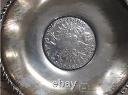 Antique Silver 800 Ashtrays Coins Double Headed Eagle THERESIA AUSTRIA Hungary