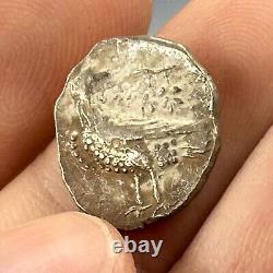 Beautiful Ancient Roman Solid Silver Eagle Coin With King Face