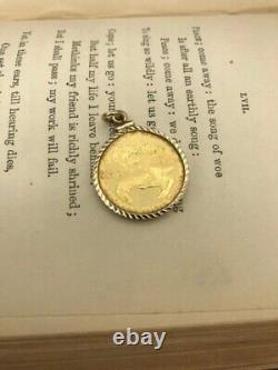 Custom Bezel Set 925 Fine Silver Eagle Coin Pendant 14k Yellow Gold Plated
