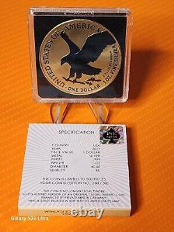 GOLD BLACK PLATINUM American Eagle 1 Oz Silver Coin USA 2023 with Mintage 500