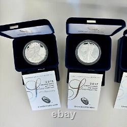 Lot of (6) American Silver Eagle Proof Coins 2016 2021 All with COA & OGP