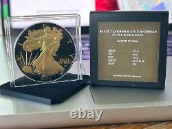 Silver American Eagle 24K Gold & Black Platinum 2024 250ex