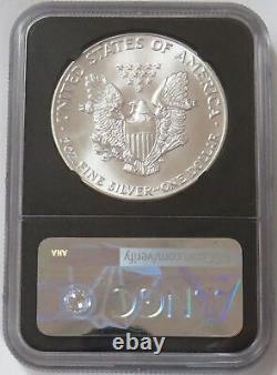 TOP POP 1986 AMERICAN SILVER EAGLE RYDER SIGNED $1 BLACK CORE 1 oz NGC MS 70
