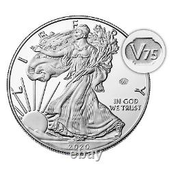 United States 2020-W V75 1oz. 999 Fine Silver Eagle Proof Coin Box & COA