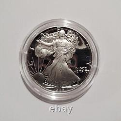 1 oz 1986-S American 999 Fine Silver Proof Eagle USA Bullion Coin Avec Boîte et COA