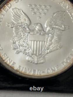 2001 1oz US American Silver Eagle Monstre Arc-en-ciel Rev. Bordure Bullseye Toning UNC