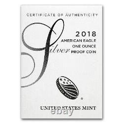 2018-S 1 once Preuve Argent American Eagle (avec boîte & COA) SKU#172295