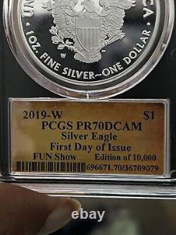 2019 (W) American Silver Eagle PCGS MS70 West Point Première Frappe Signée