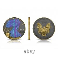 2020 Caméléon 1 oz American Silver Eagle $1 Pièce Métalliques de l'Espace (RARE)