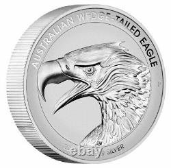 2022 Australie 2 oz Argent Wedge-Tailed Eagle Piedfort Proof Amélioré $2 dans son emballage d'origine