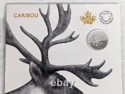 2028 Caribou Canada 3$ en argent pur, pièces de 999 avec la pièce de 1 oz d'aigle à queue en coin SLV