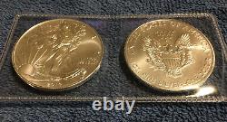 2x 2014 United States Silver Eagle 1oz 999 Pièces de monnaie en argent fin de Bullion San Francisco Mint