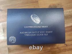 Aigle américain 2013-W West Point Deux pièces preuve/contre-preuve en argent avec boîte COA