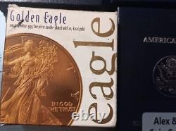 Aigle américain, argent pur argent doré 24 carats, édition argentée et cuivrée
